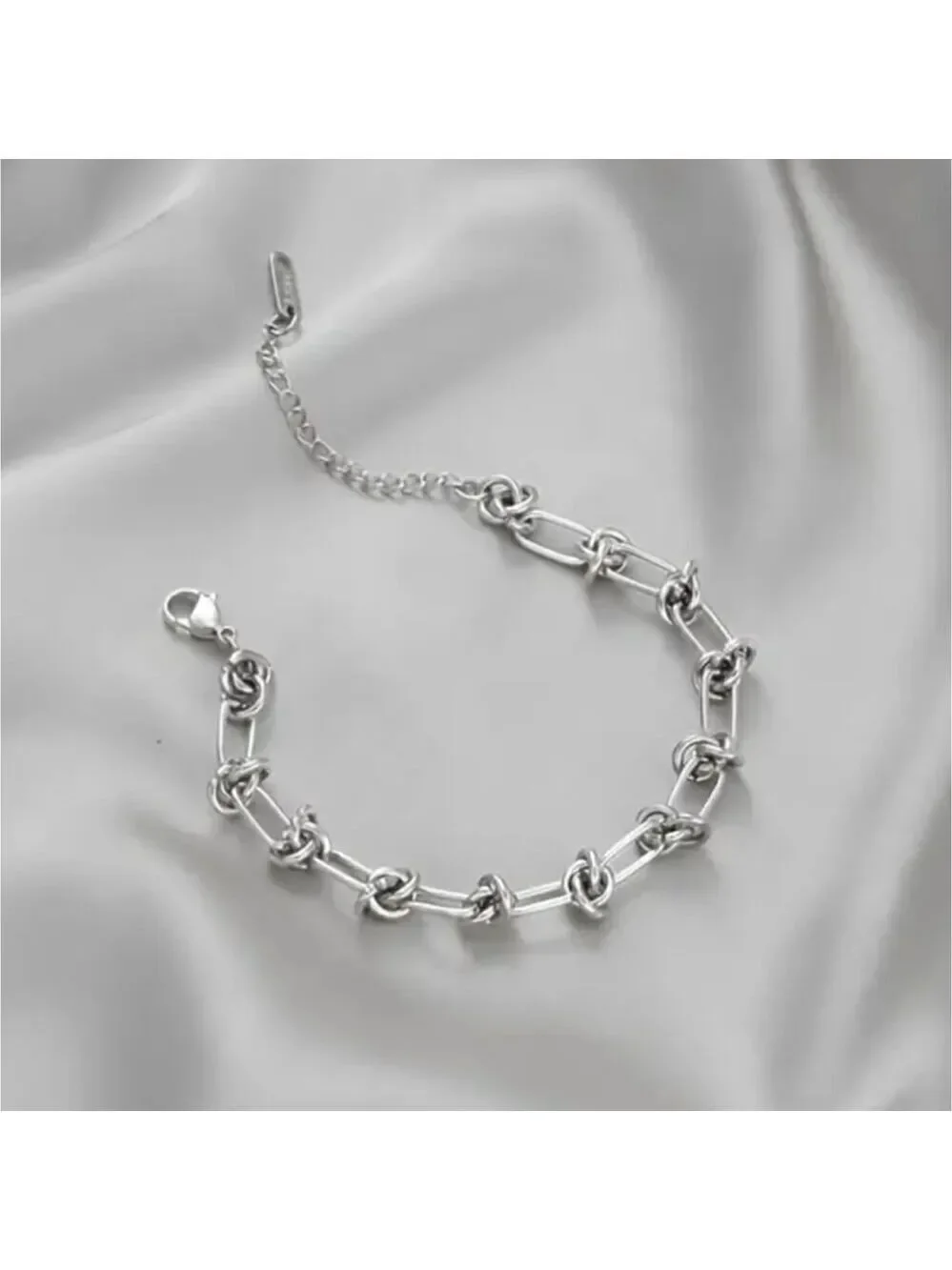Stainless Steel Solid Color Buckle Bracelet Unisex